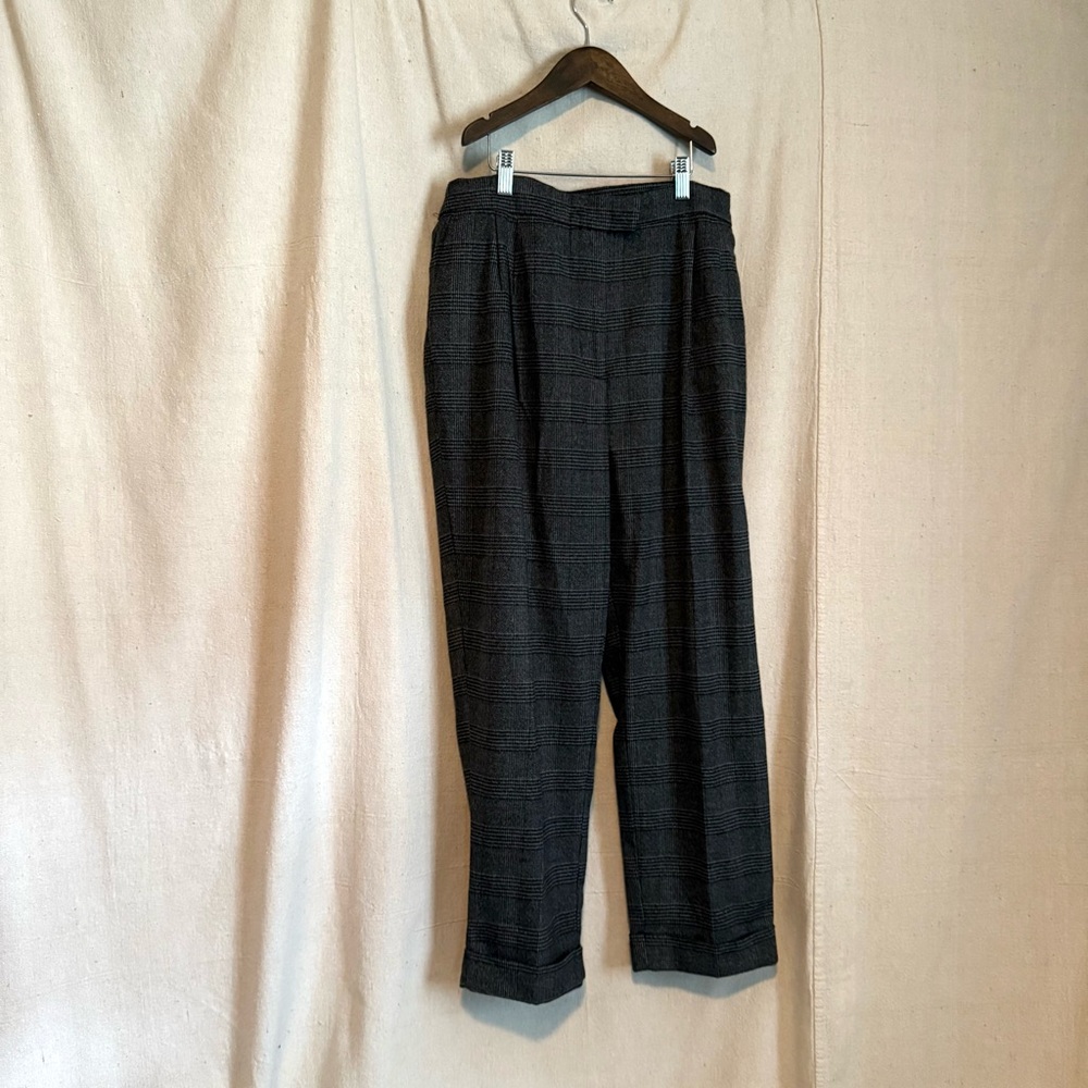 Zara Dark Gray Plaid Trouser Pants